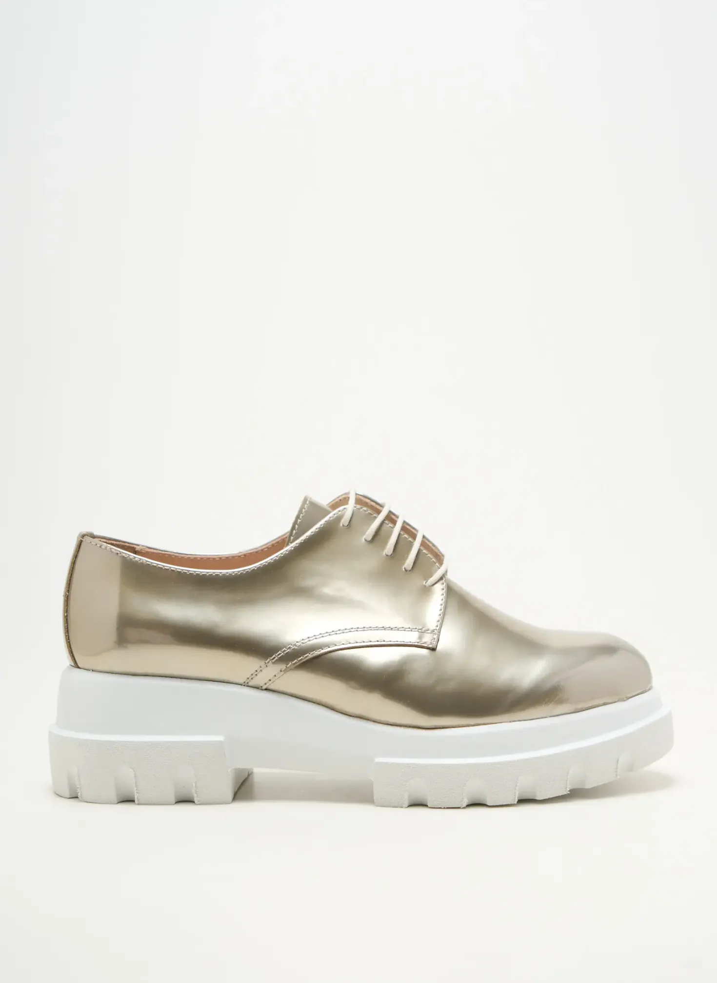 Derbies Pertini Or Talon Plat Jusqu'à 3cm