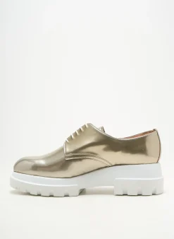Derbies Pertini Or Talon Plat Jusqu'à 3cm