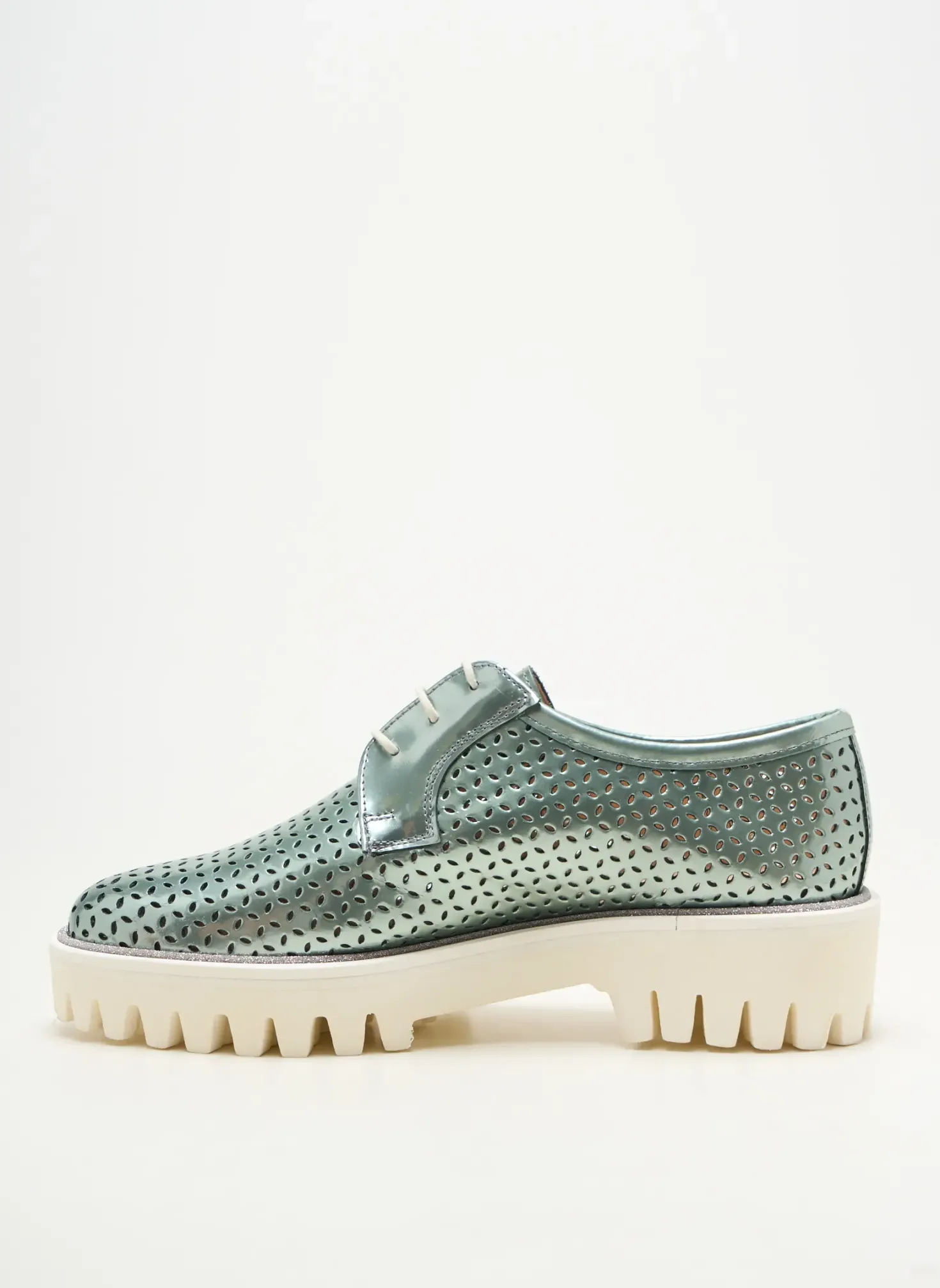 Derbies Pertini Vert Talon Plat Jusqu'à 3cm