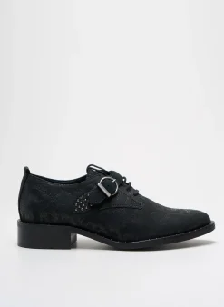 Derbies Philippe Morvan Noir Talon Plat Jusqu'à 3cm