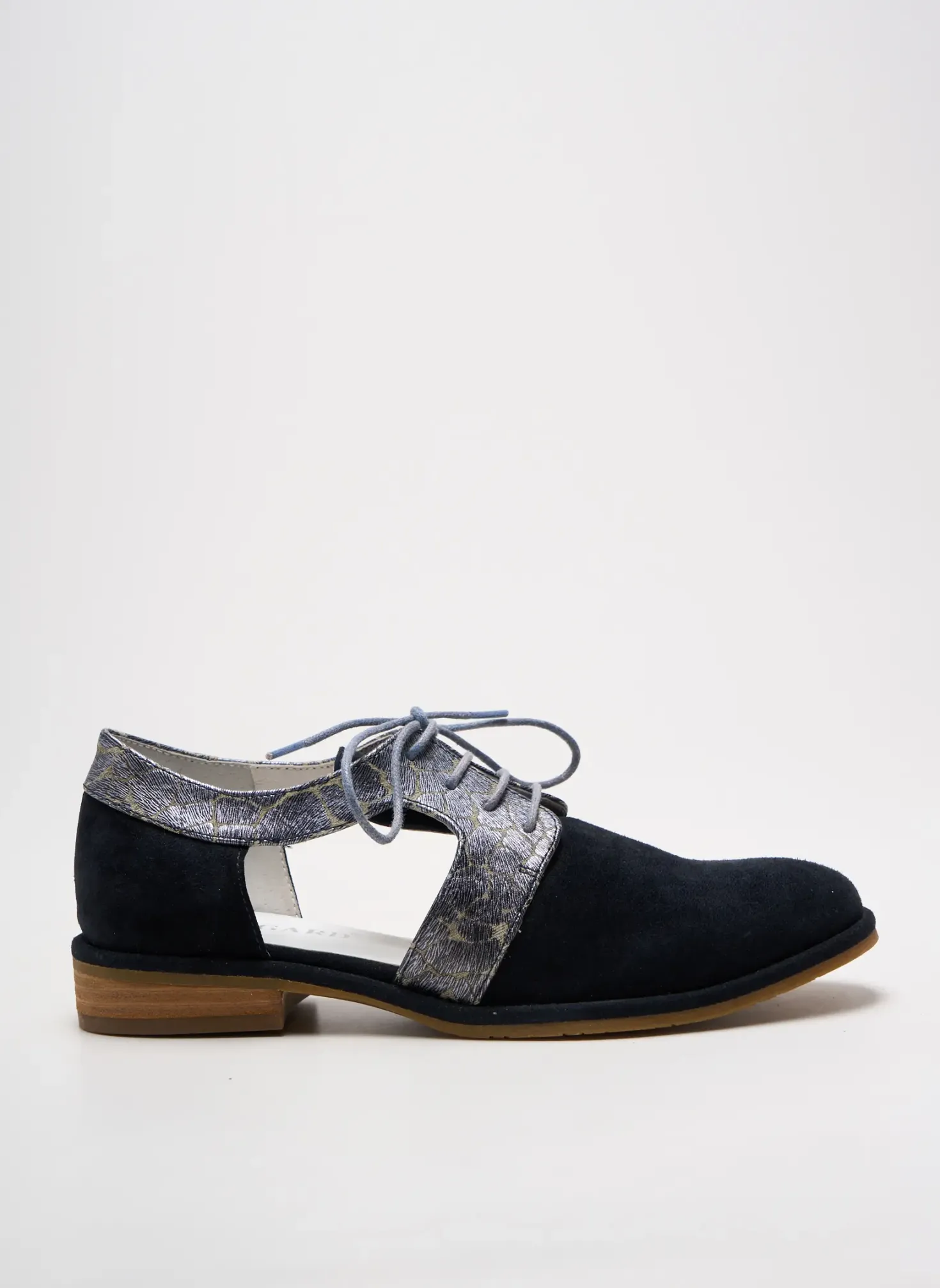 Derbies Regard Bleu Talon Plat Jusqu'à 3cm