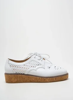Derbies Schmoove Blanc Talon Plat Jusqu'à 3cm