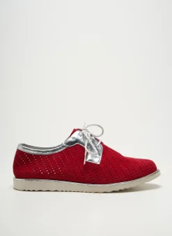Derbies Smann Rouge Talon Plat Jusqu'à 3cm