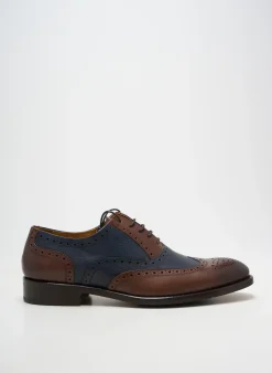 Derbies Yves Saint Clair Bleu Talon Bas