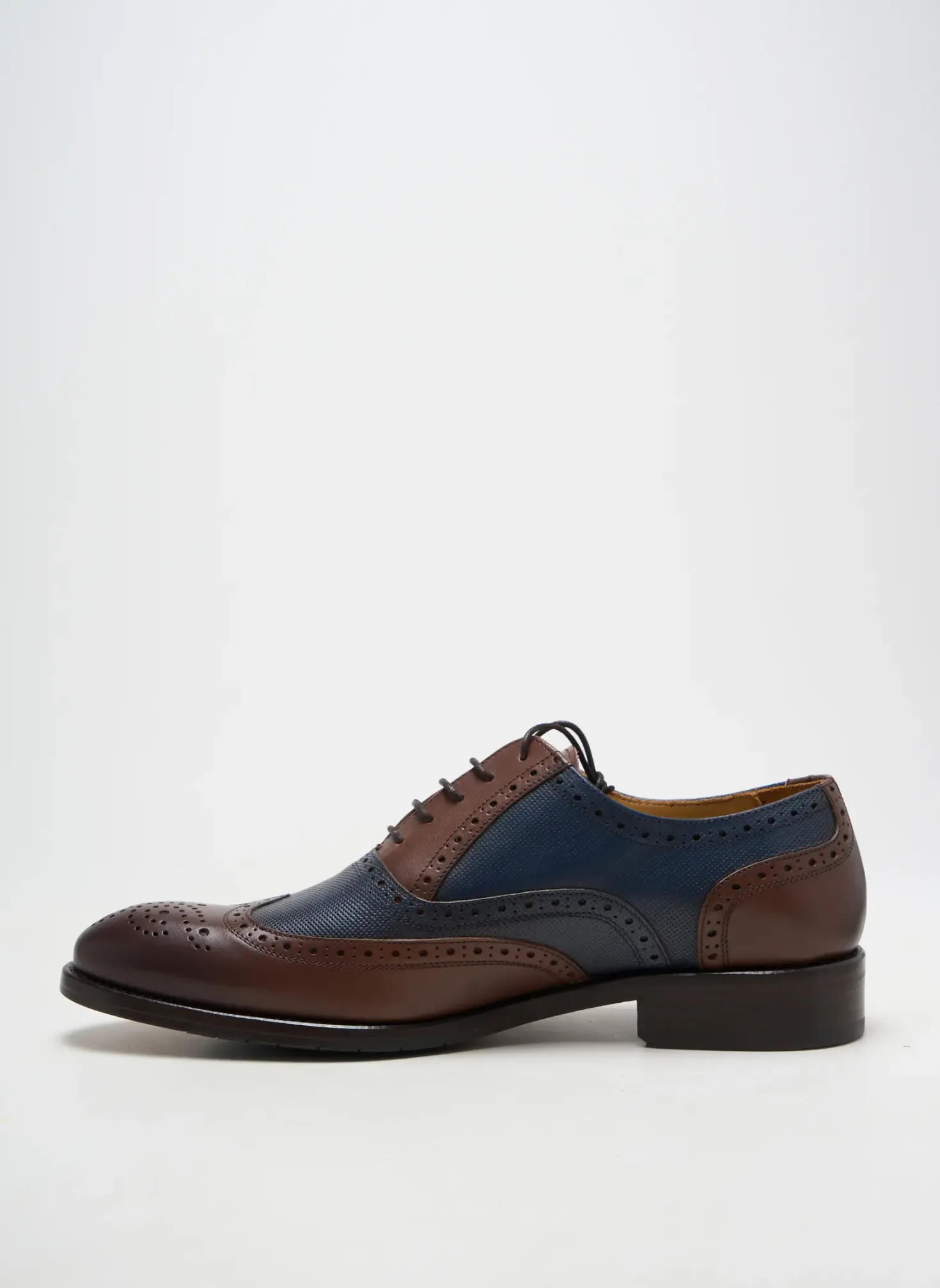 Derbies Yves Saint Clair Bleu Talon Bas
