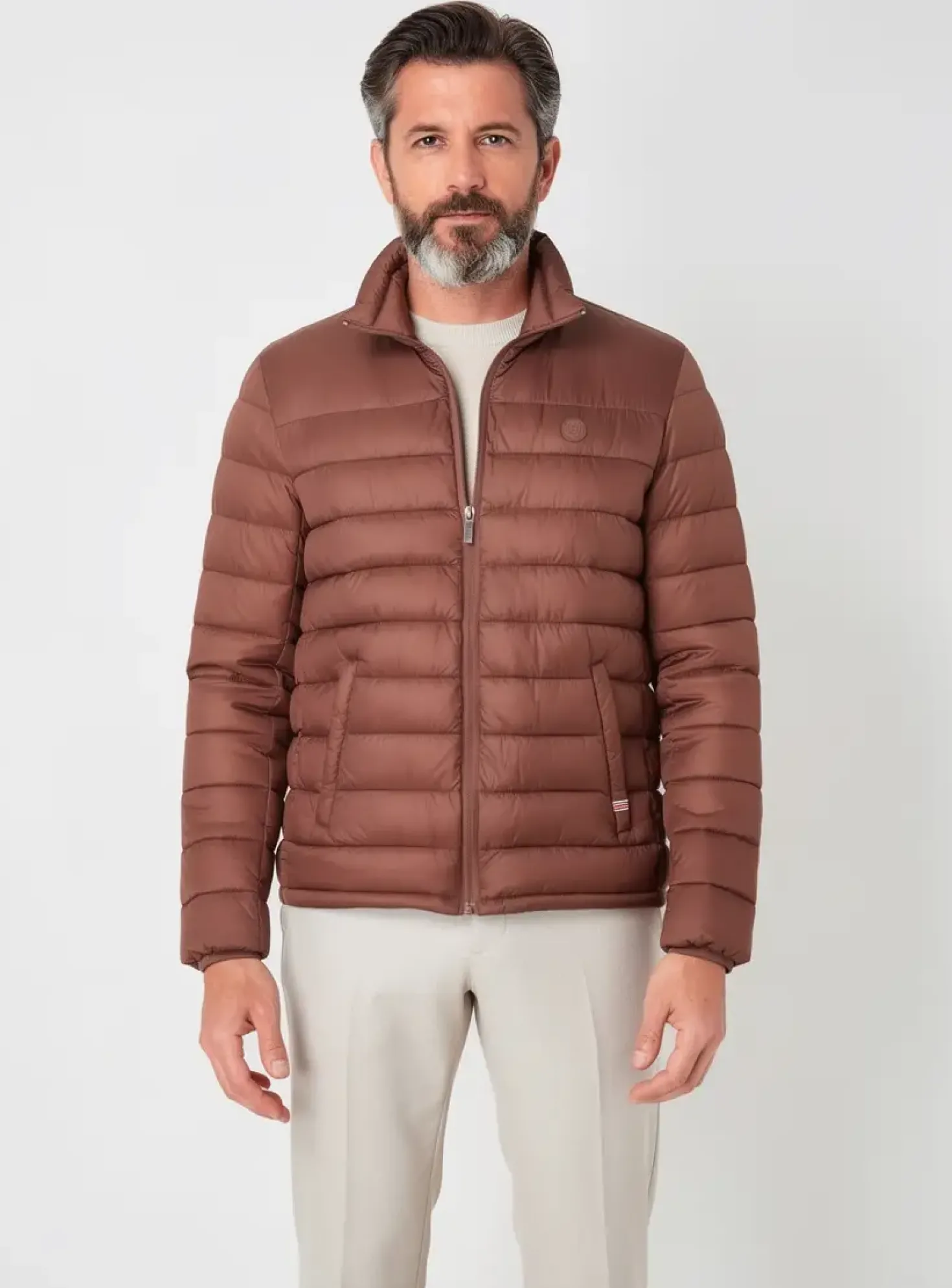 Doudoune Cambridge Marron Sans Capuche
