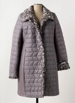 Doudoune Fashion Gris Sans Capuche