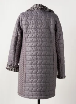 Doudoune Fashion Gris Sans Capuche