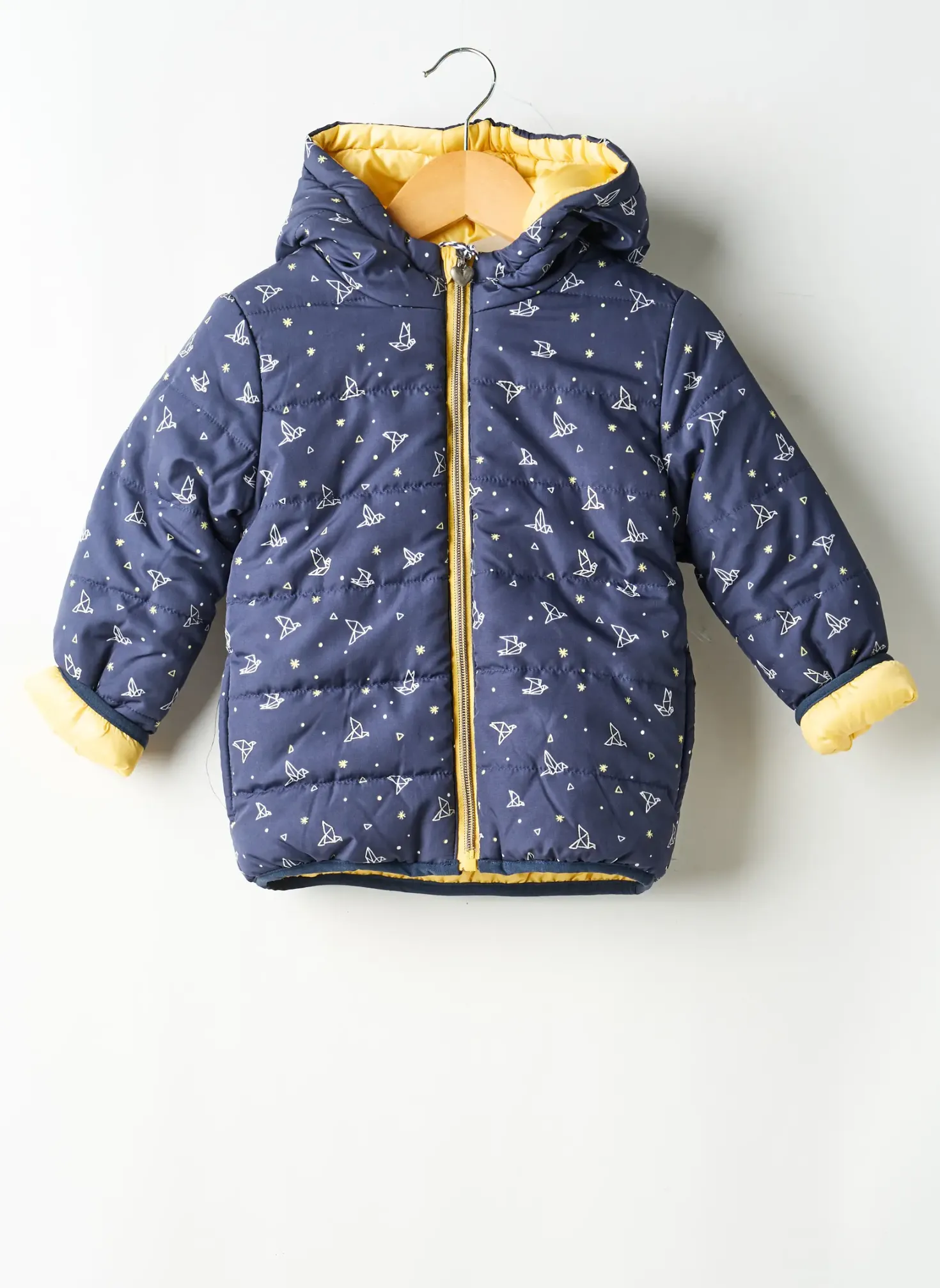 Doudoune 3 Pommes Bleu A Capuche