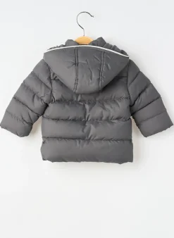 Doudoune 3 Pommes Gris A Capuche