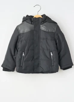 Doudoune 3 Pommes Noir A Capuche