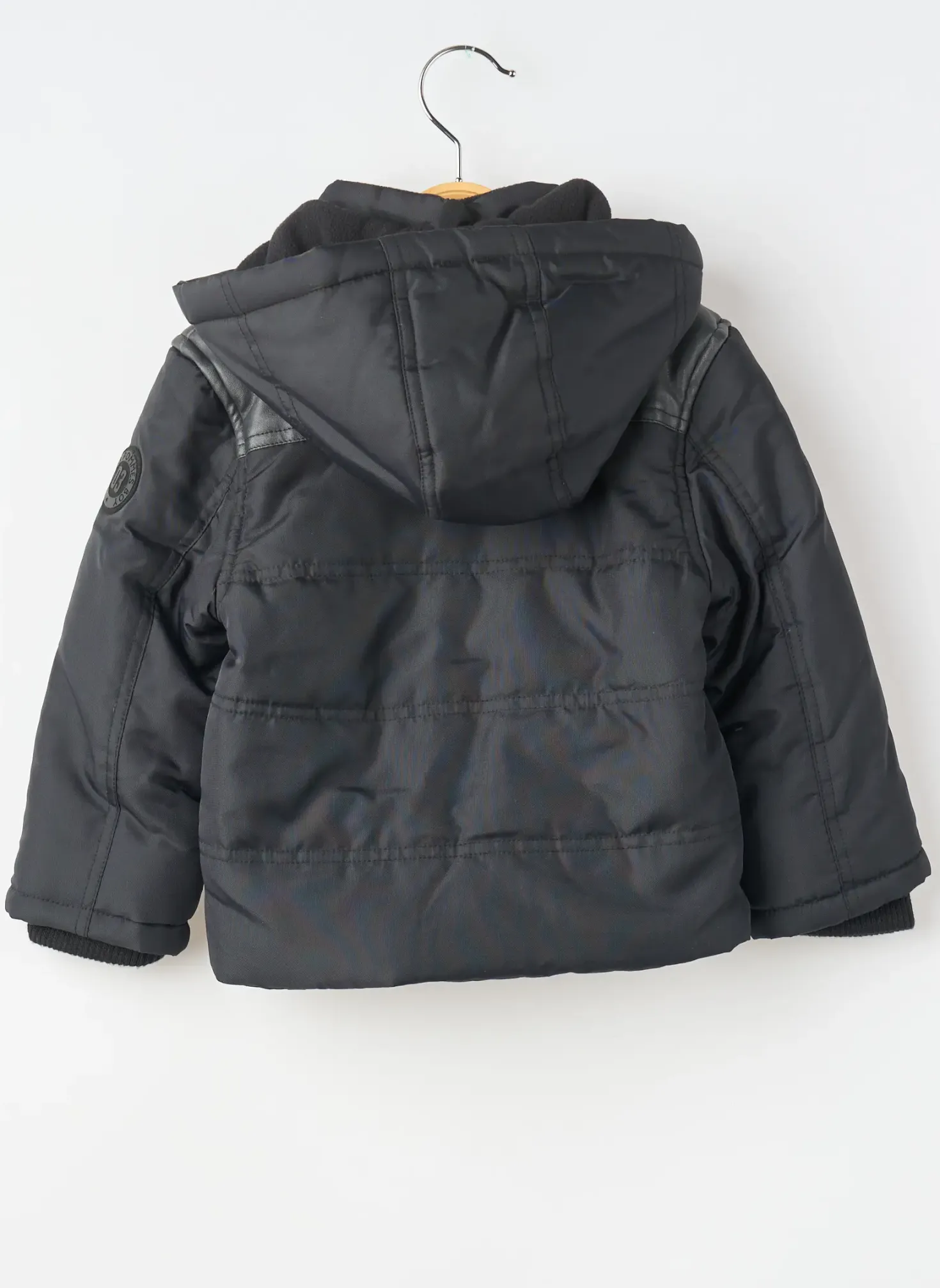 Doudoune 3 Pommes Noir A Capuche