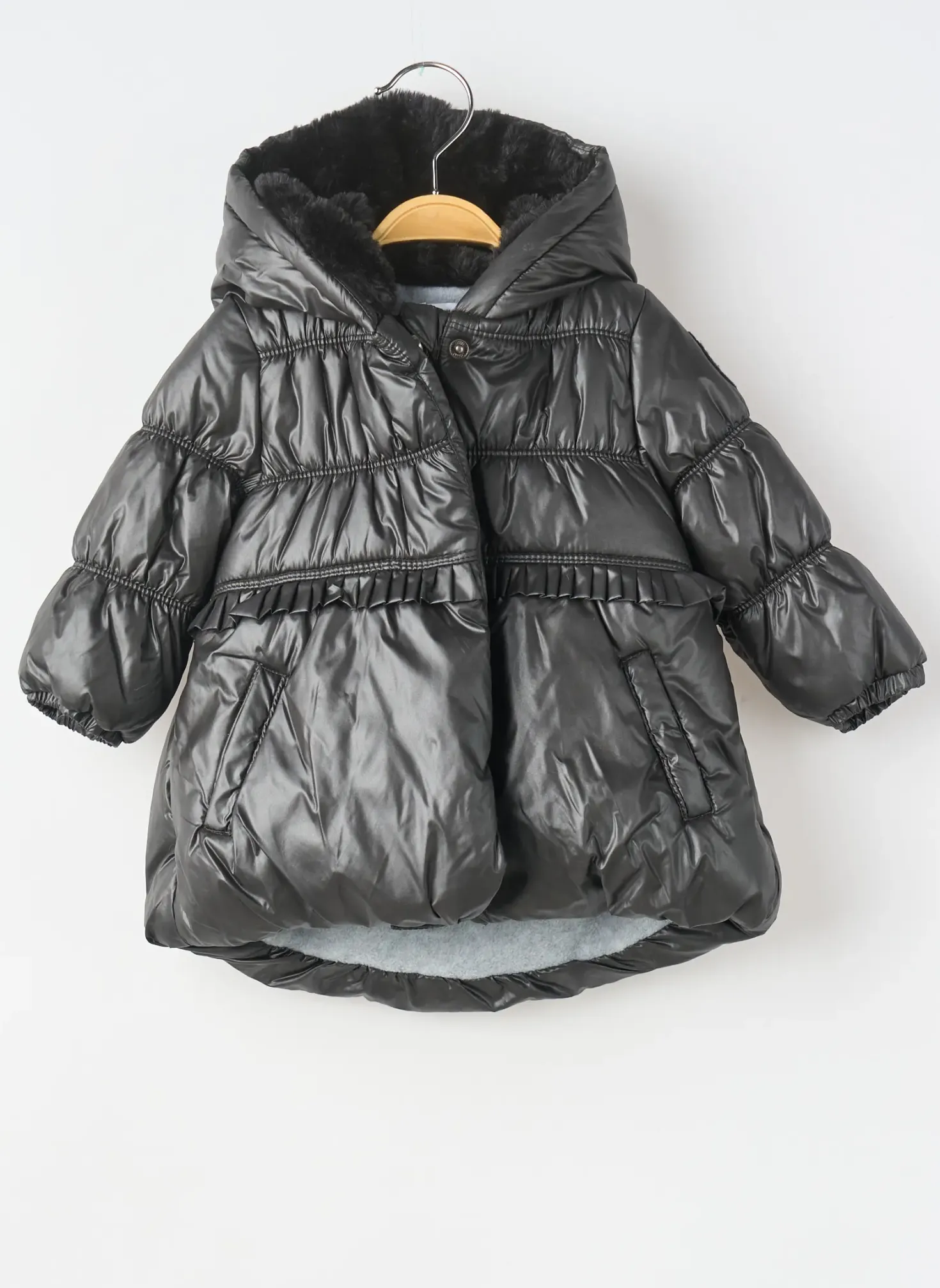 Doudoune 3 Pommes Noir A Capuche
