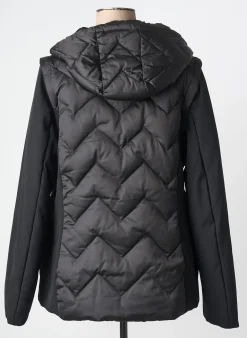 Doudoune Pregio Couture Noir A Capuche