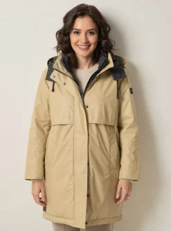 Doudoune Rino & Pelle Beige A Capuche