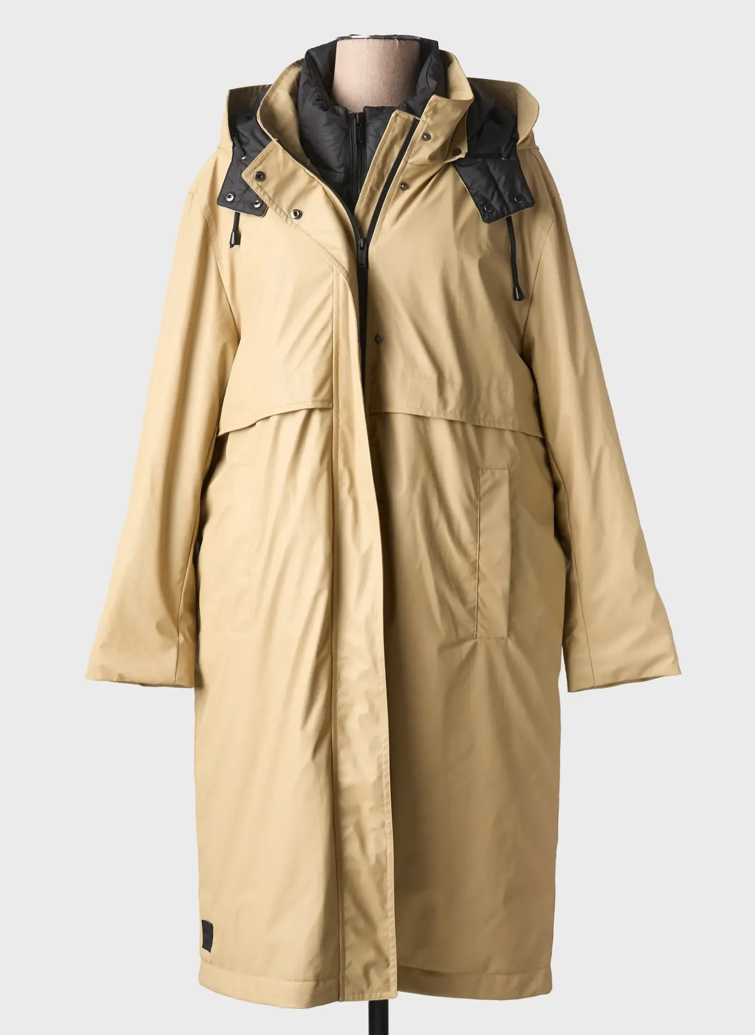 Doudoune Rino & Pelle Beige A Capuche