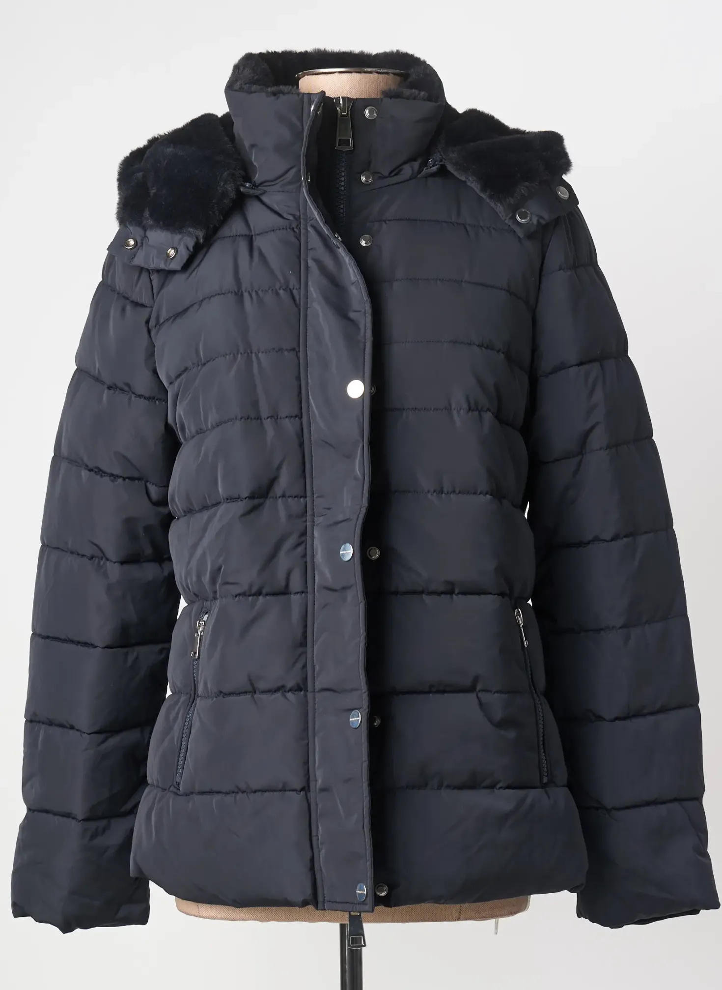 Doudoune Rino & Pelle Noir A Capuche