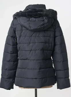 Doudoune Rino & Pelle Noir A Capuche