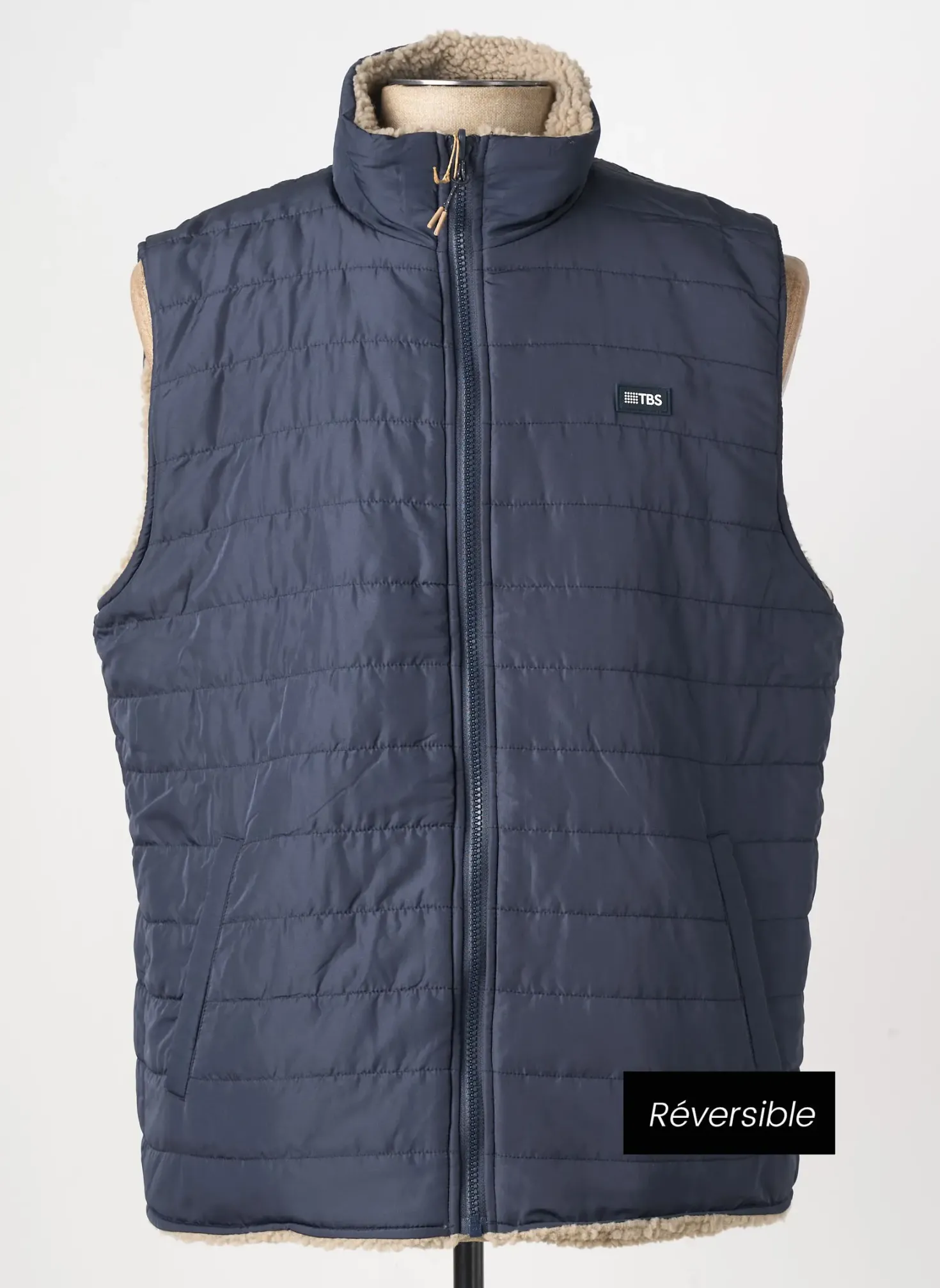 Doudoune Tbs Bleu Sans Capuche