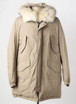 Doudoune Yves Salomon Beige A Capuche