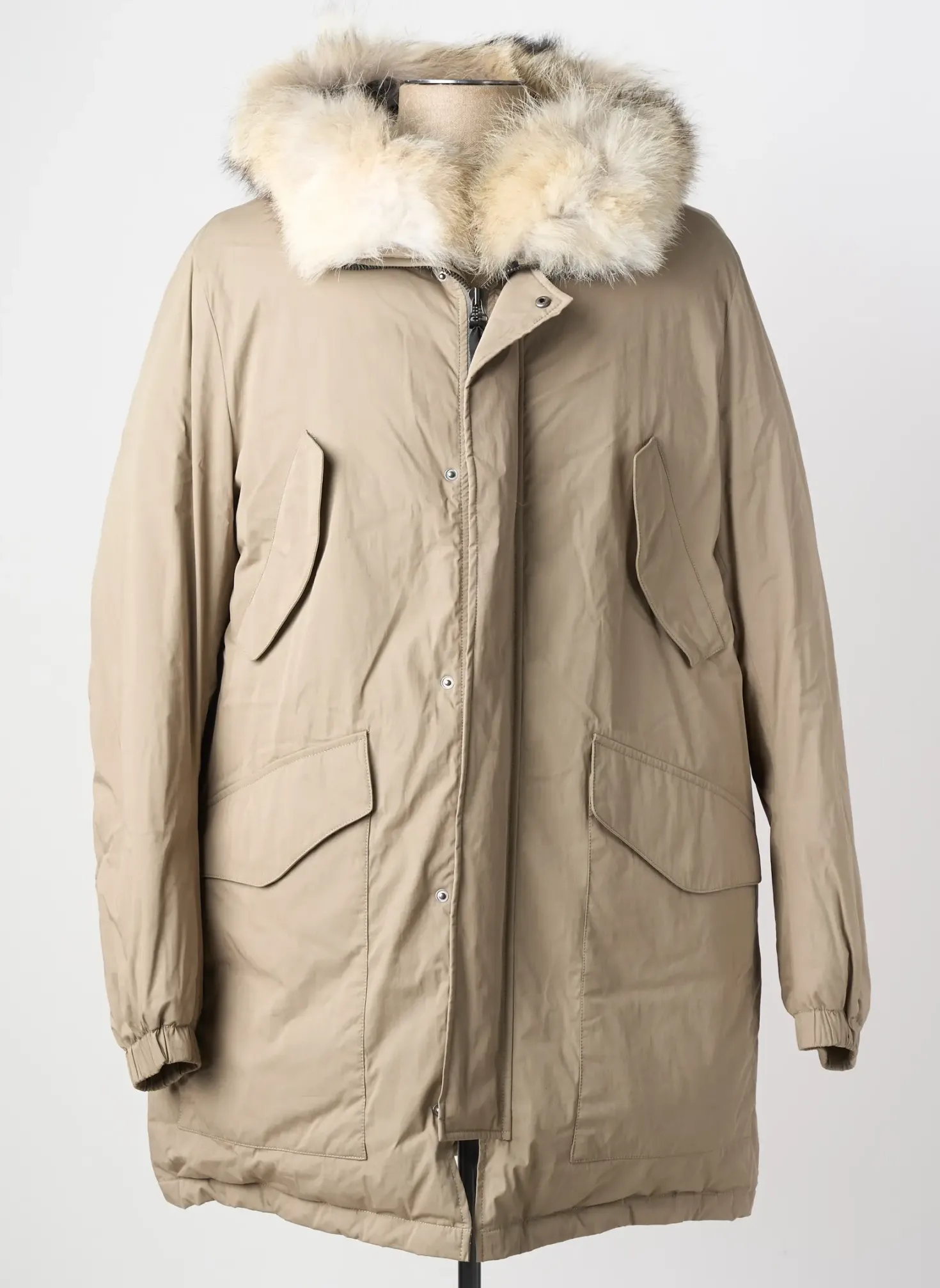 Doudoune Yves Salomon Beige A Capuche