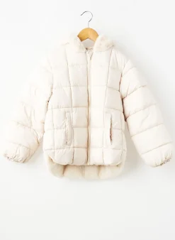 Doudoune Zy Beige A Capuche
