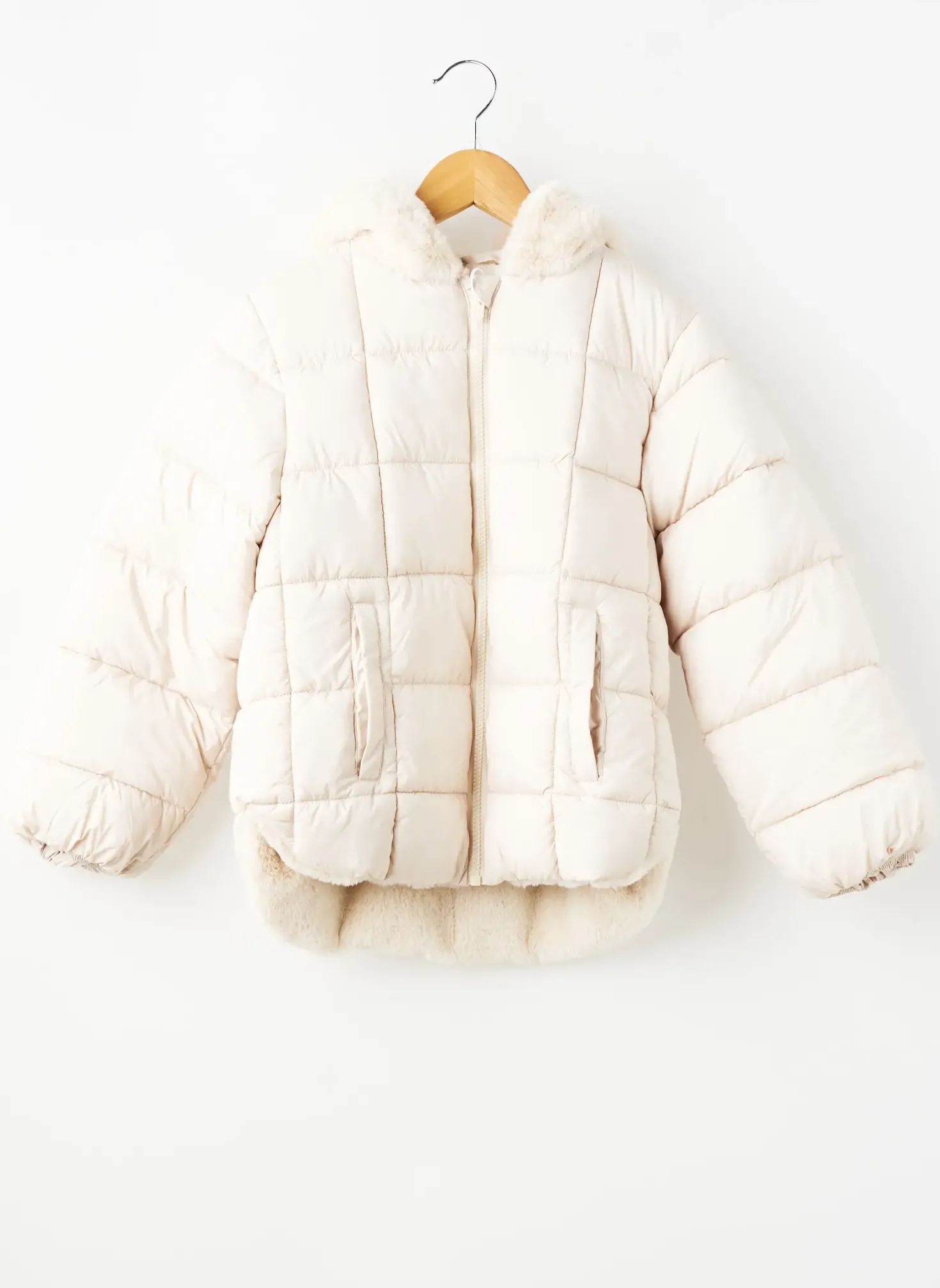 Doudoune Zy Beige A Capuche