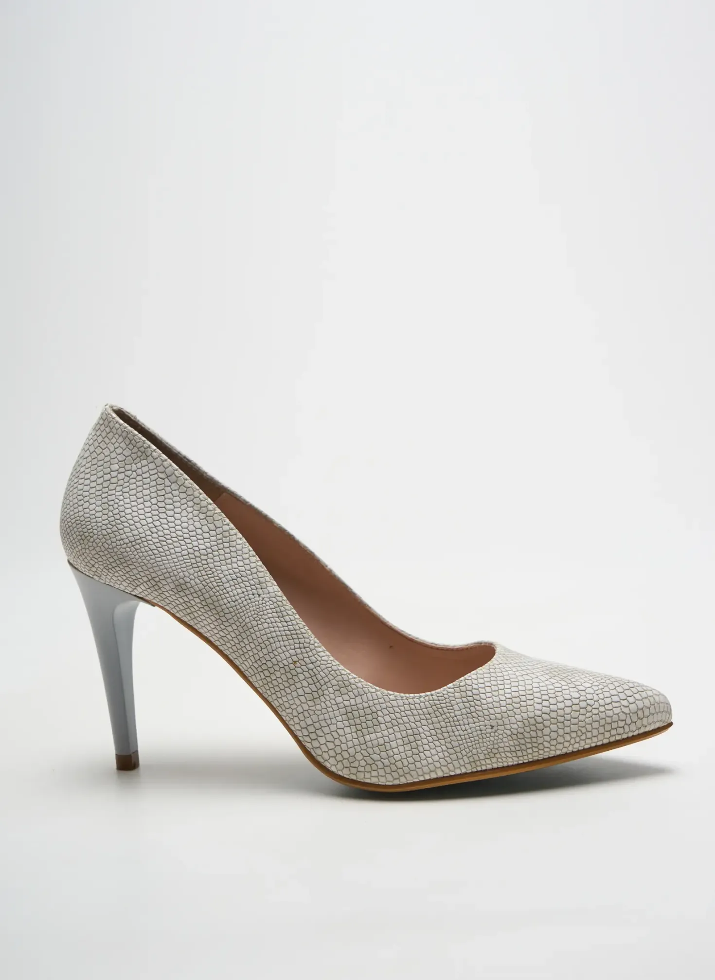 Escarpins Adige Gris Talon De 7 À 9cm