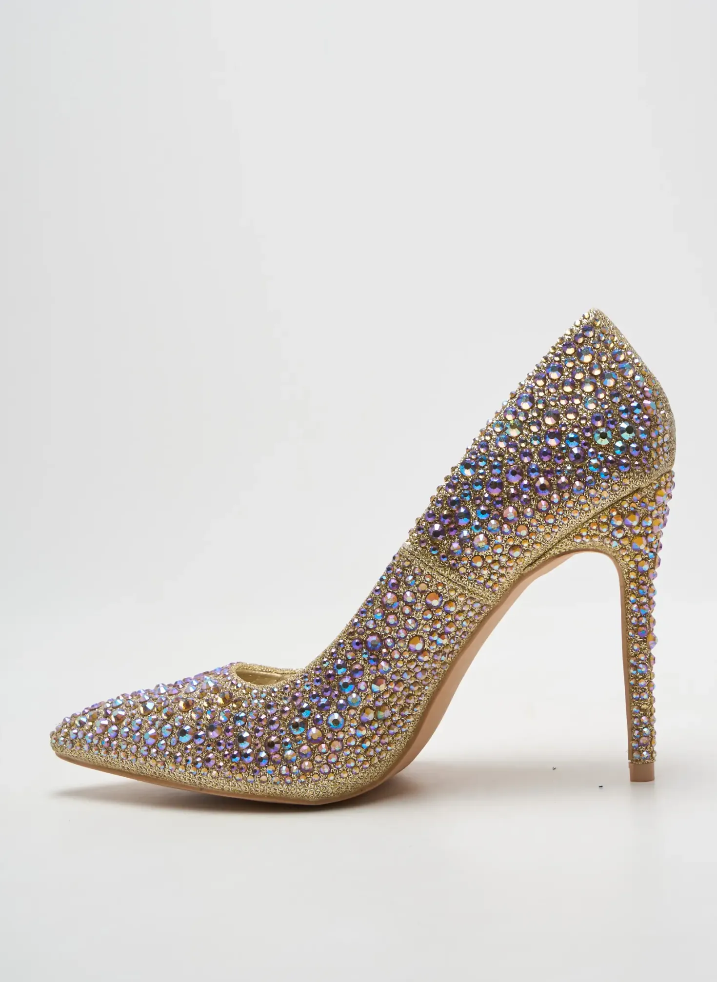 Escarpins Moow Or Talon Haut De 10cm Et Plus