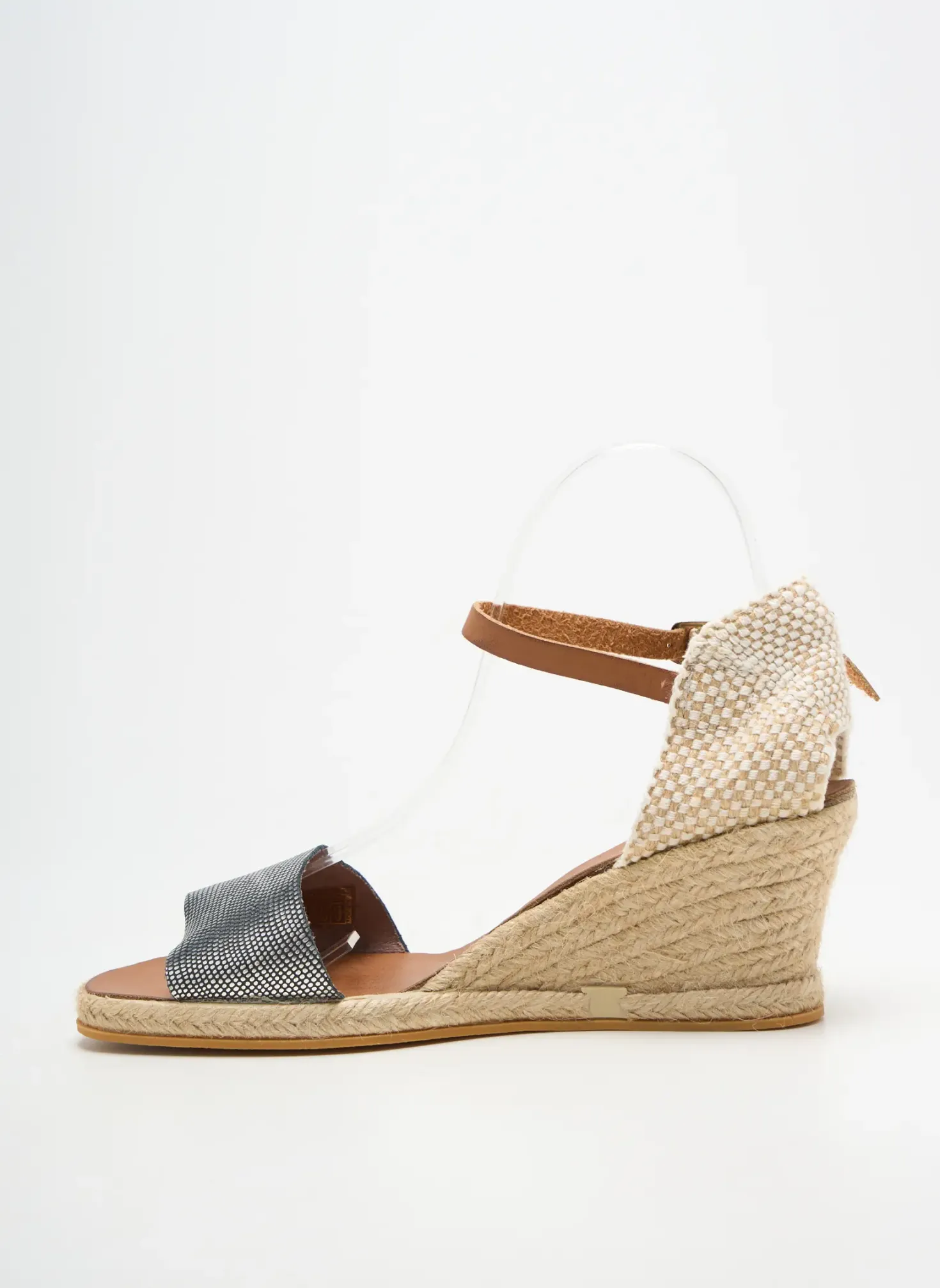 Espadrilles Bella Storia Argent Talon De 7 À 9cm