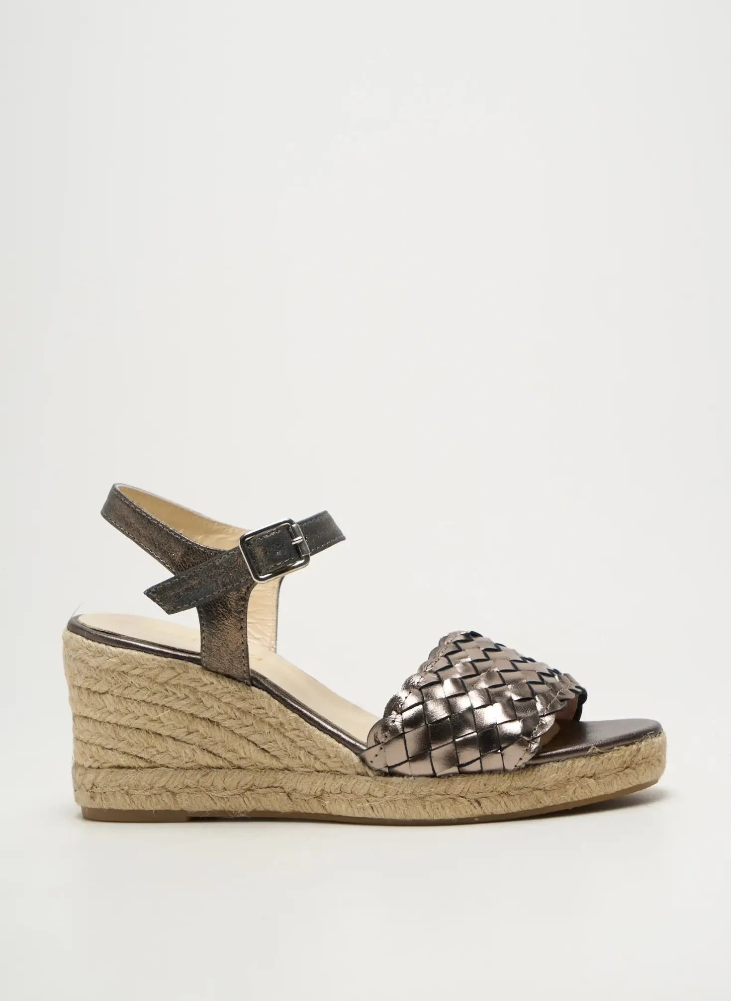 Espadrilles Bella Storia Argent Talon De 7 À 9cm