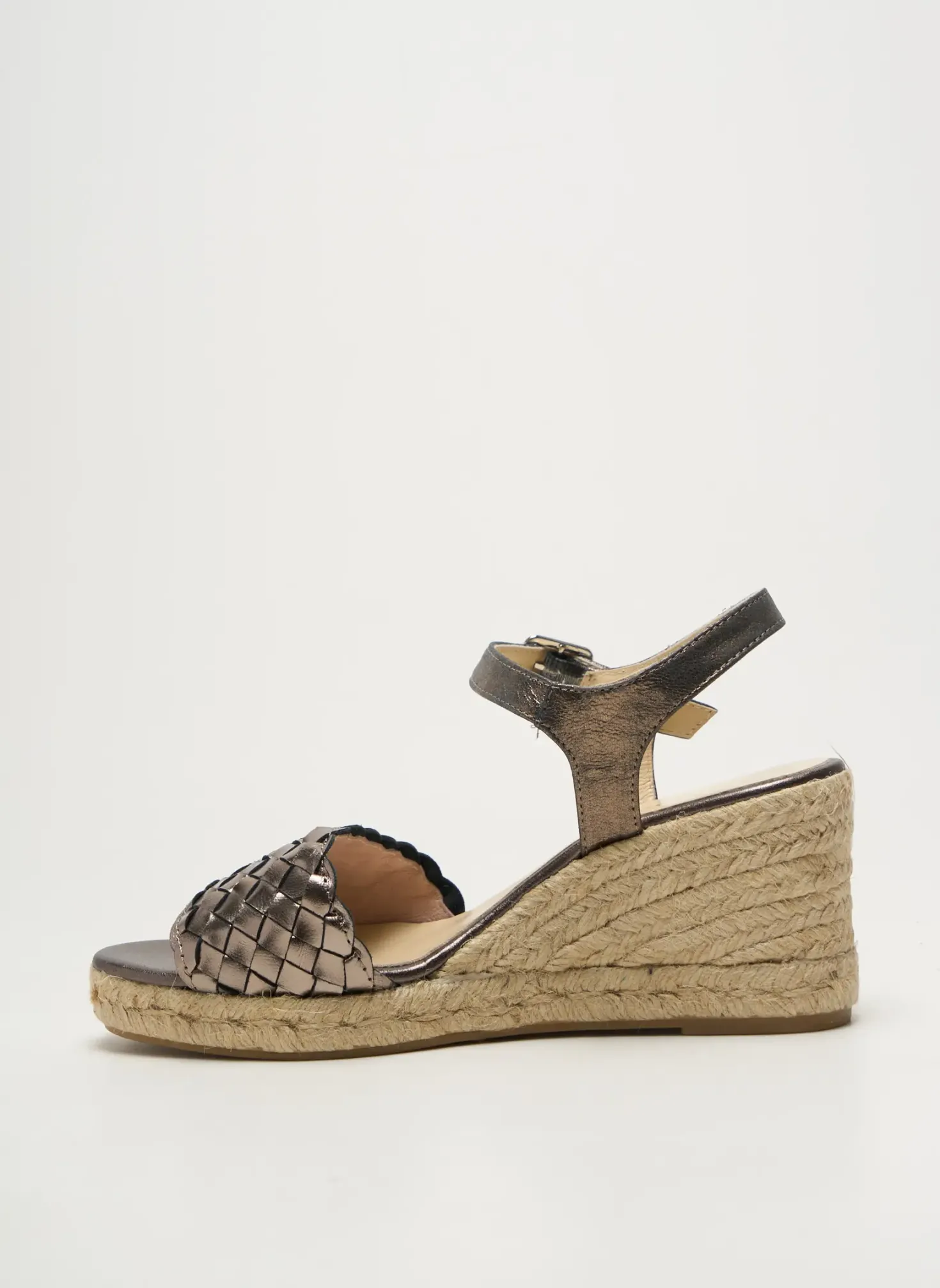 Espadrilles Bella Storia Argent Talon De 7 À 9cm