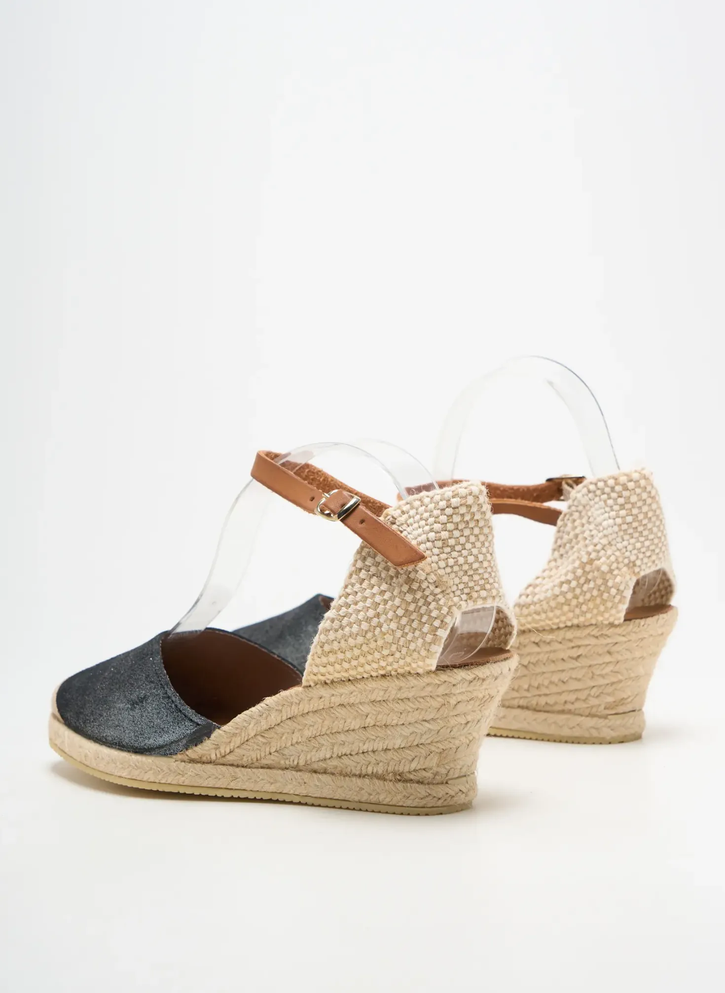 Espadrilles Bella Storia Argent Talon De 4 À 6cm