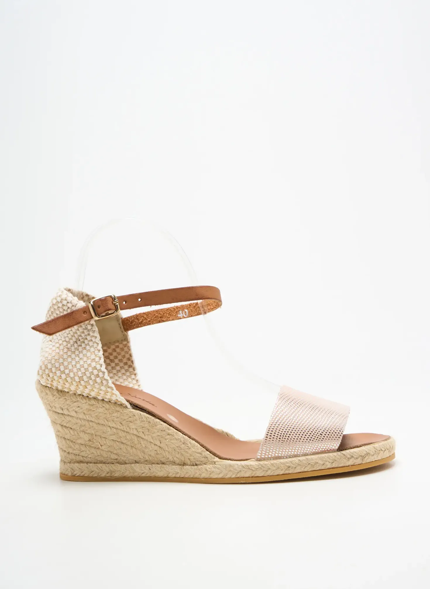 Espadrilles Bella Storia Beige Talon De 7 À 9cm