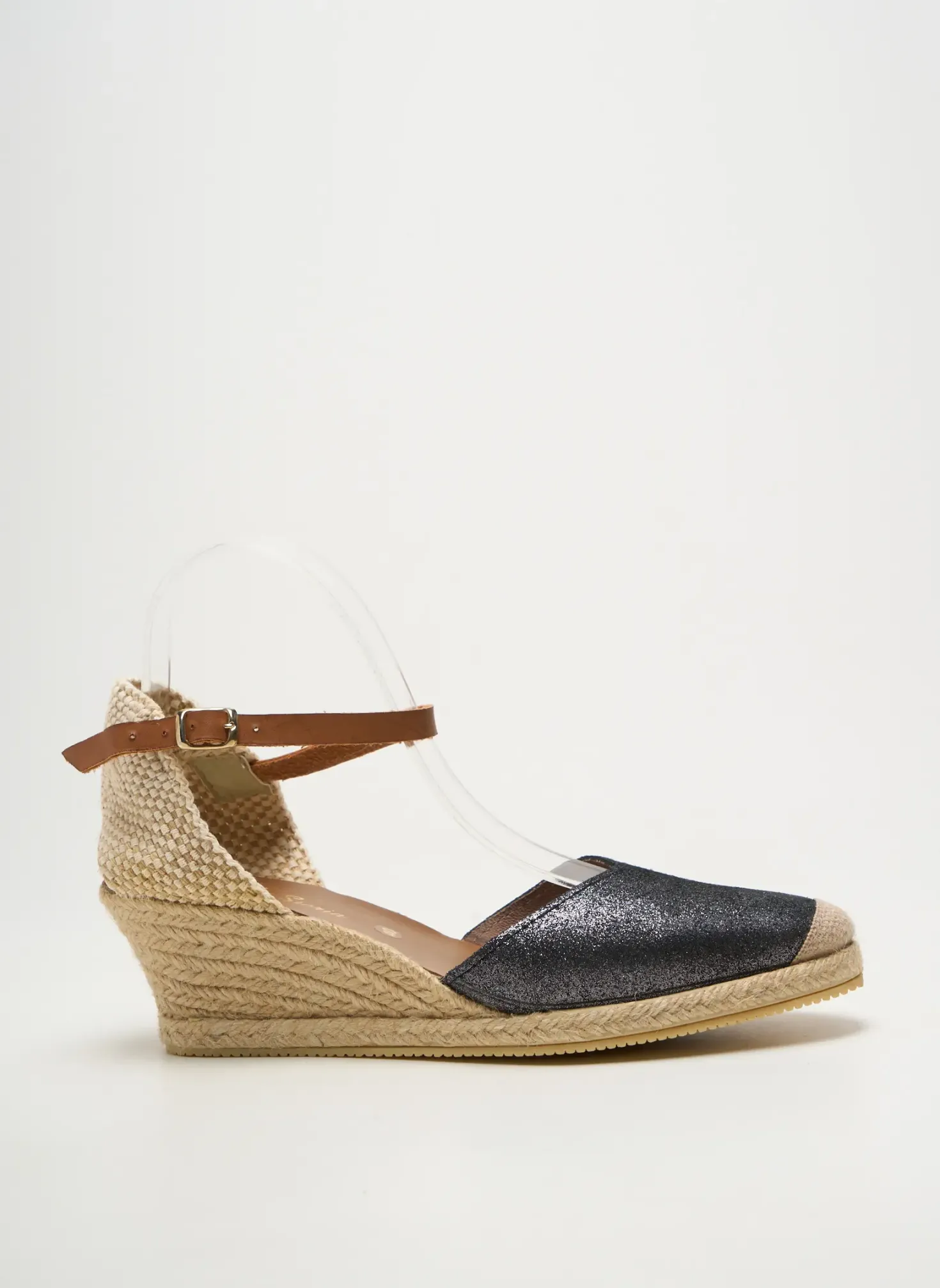 Espadrilles Bella Storia Noir Talon De 4 À 6cm
