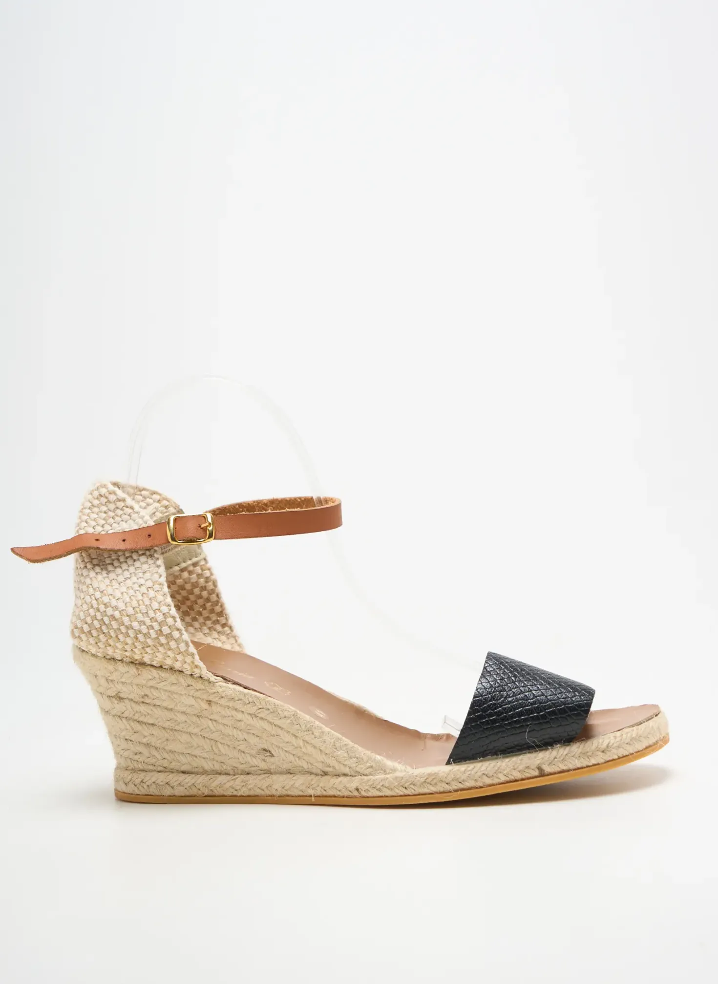 Espadrilles Bella Storia Noir Talon De 7 À 9cm