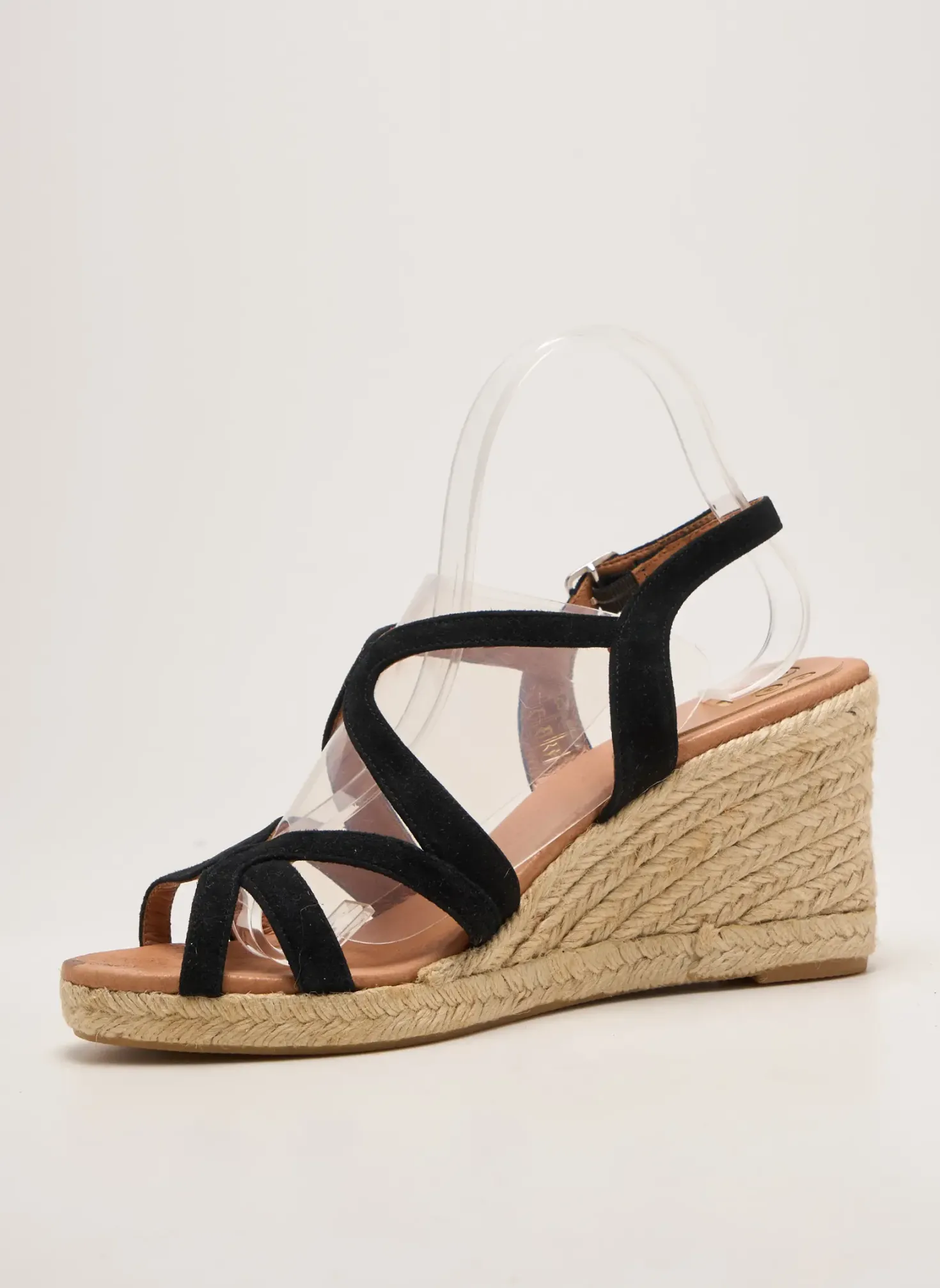 Espadrilles Carmen Saiz Noir Talon De 7 À 9cm