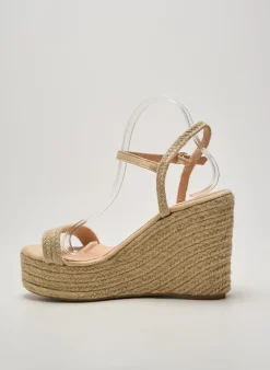 Espadrilles Day-vine Beige Talon Haut De 10cm Et Plus