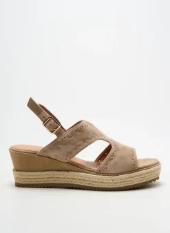 Espadrilles Emilie Karston Beige Talon De 4 À 6cm