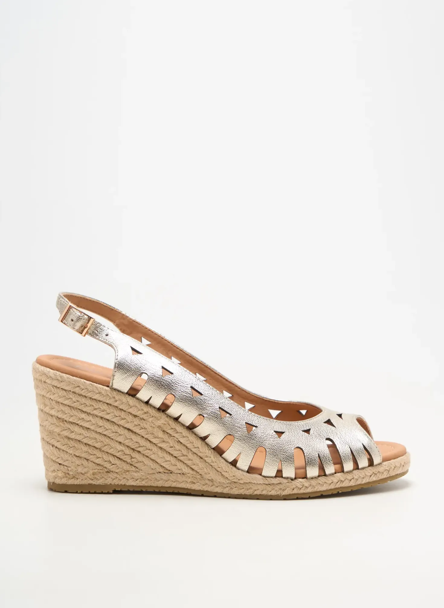 Espadrilles Emilie Karston Or Talon De 7 À 9cm
