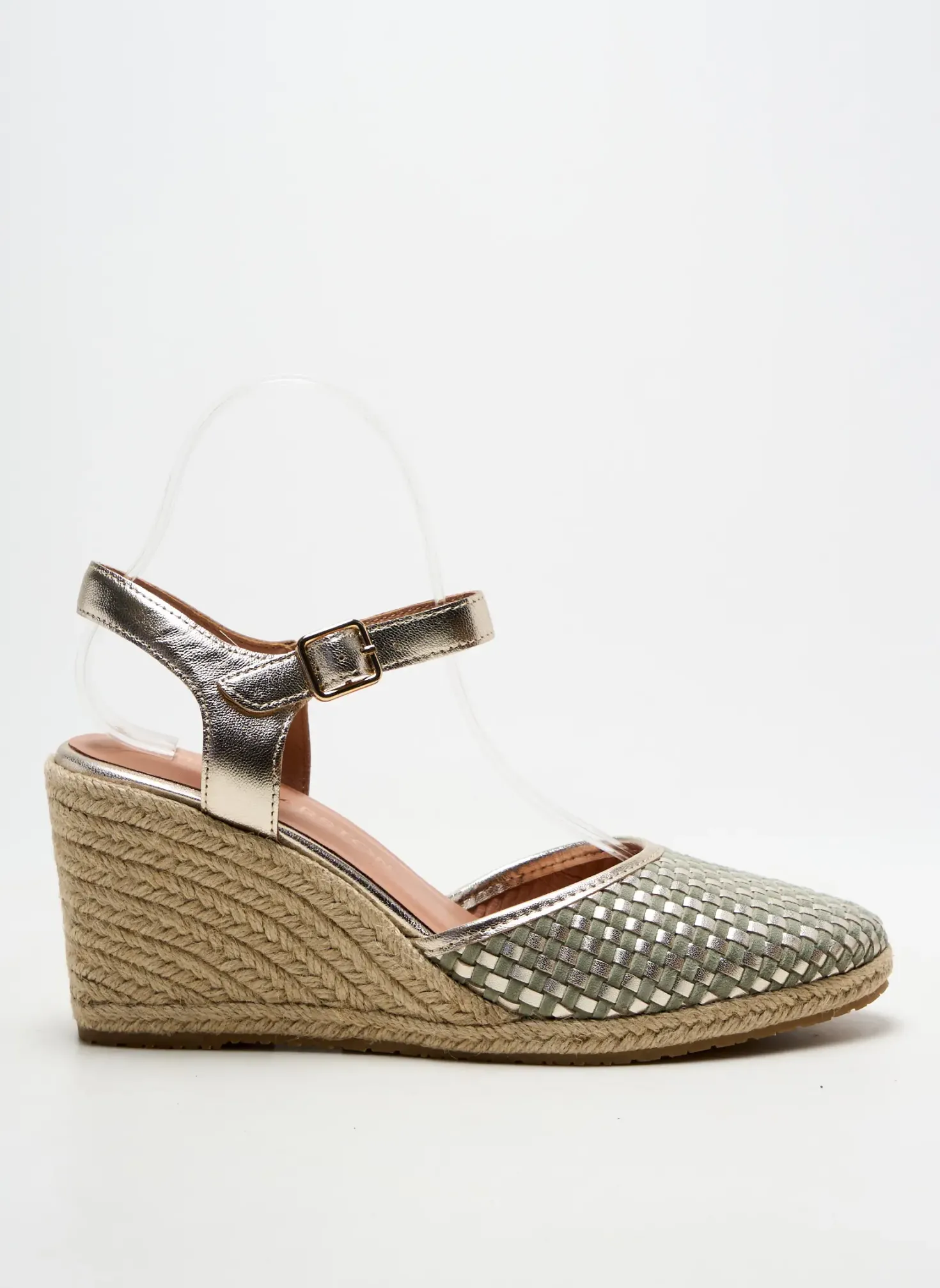 Espadrilles Emilie Karston Vert Talon De 7 À 9cm
