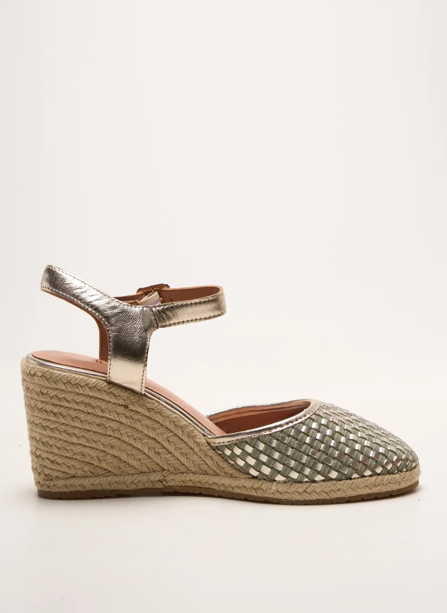 Espadrilles Emilie Karston Vert Talon De 7 À 9cm