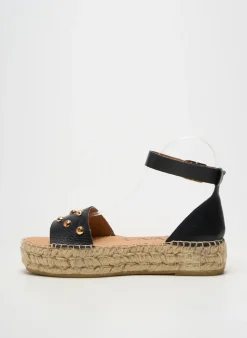 Espadrilles Kanna Noir Talon De 4 À 6cm