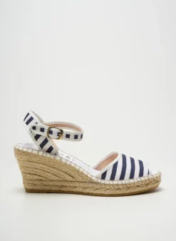 Espadrilles La Maison De L'espadrille Bleu Talon De 7 À 9cm