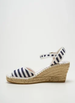 Espadrilles La Maison De L'espadrille Bleu Talon De 7 À 9cm