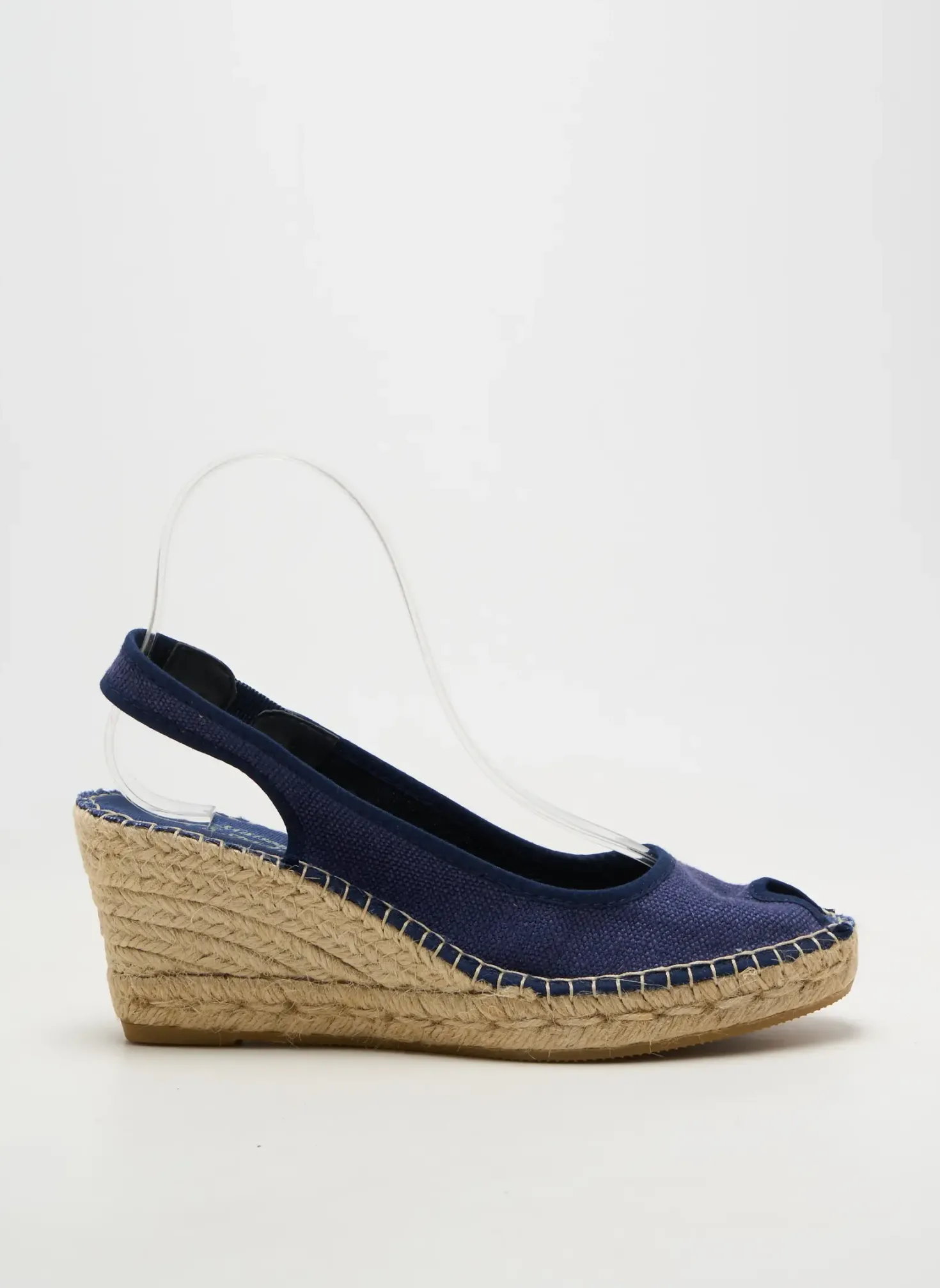 Espadrilles La Maison De L'espadrille Bleu Talon De 7 À 9cm