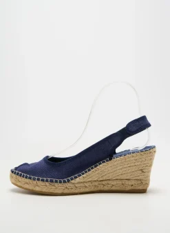 Espadrilles La Maison De L'espadrille Bleu Talon De 7 À 9cm