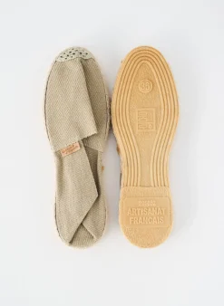 Espadrilles La Maison De L'espadrille Vert Talon Plat Jusqu'à 3cm