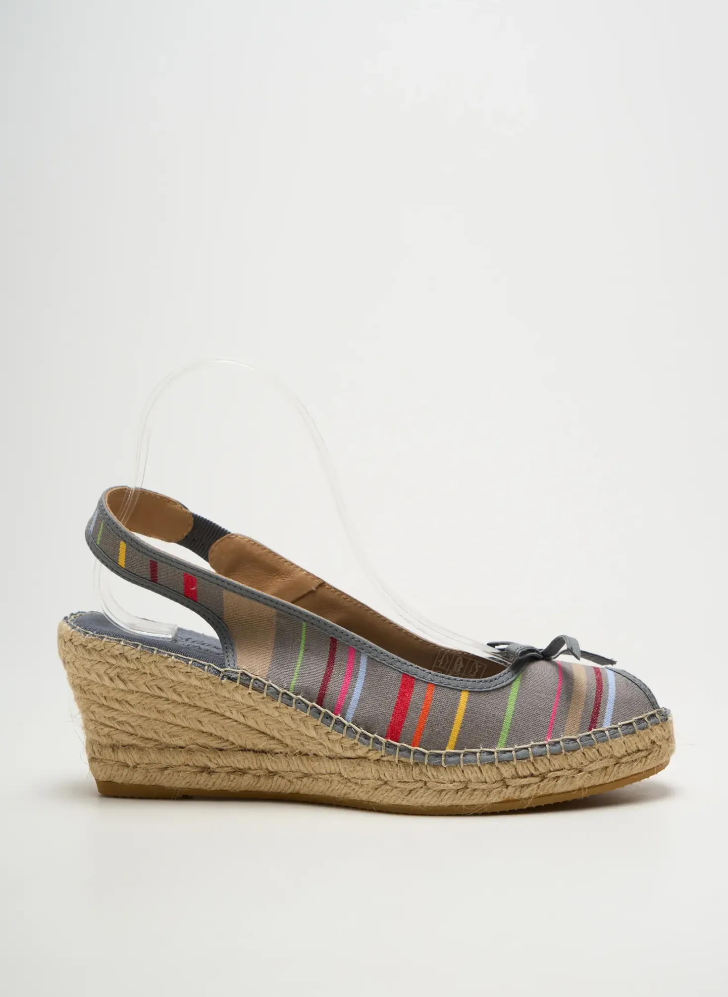 Espadrilles La Maison De L'espadrille Gris Talon De 7 À 9cm