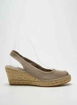 Espadrilles La Maison De L'espadrille Gris Talon De 7 À 9cm